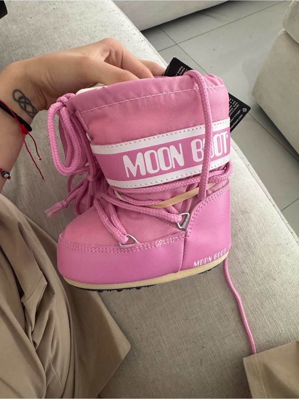 Moon Boot Kids Pink Lace-Up Snow Boot